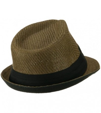 Fedoras Toyo Fedora Hat with Black Band - Brown - C611E8U1TY1