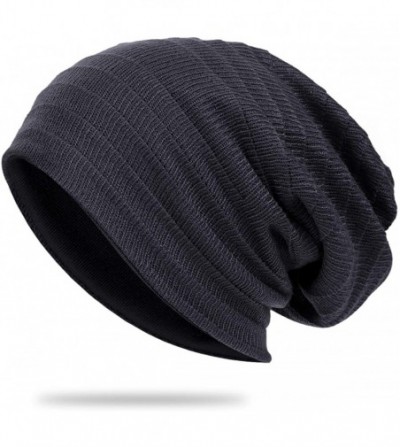Skullies & Beanies Mens Slouchy Beanie Hat Summer Oversized Knit Cap for Women Winter Skull Cap B309 - Xzz-dark Gray - CM18Z8...