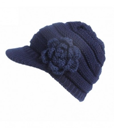 Skullies & Beanies Women Hat-Fashion Women Hats For Winter Beanies Knitted Hats Girls' Rabbit Cap (a-Navy) - A-navy - CF188N9...