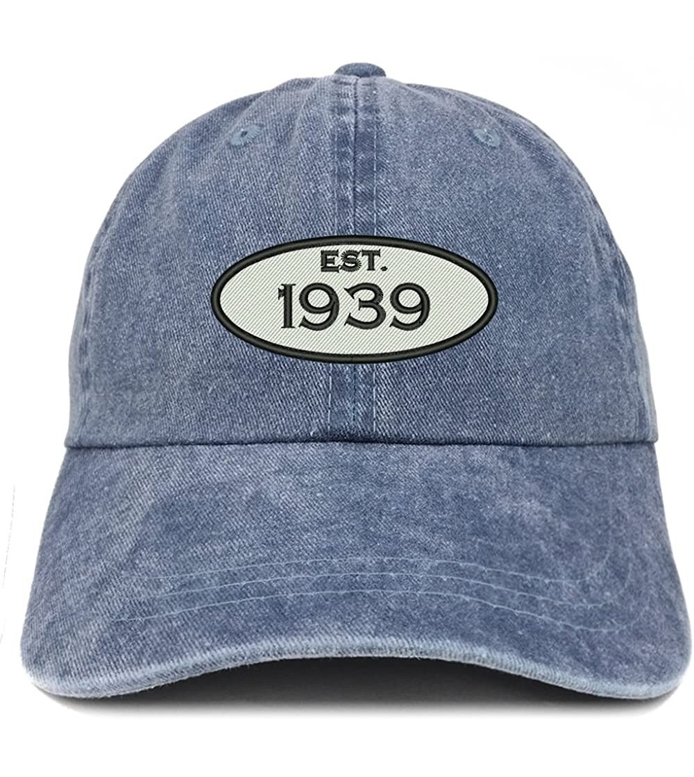Baseball Caps Established 1939 Embroidered 81st Birthday Gift Pigment Dyed Washed Cotton Cap - CS12O3523P7