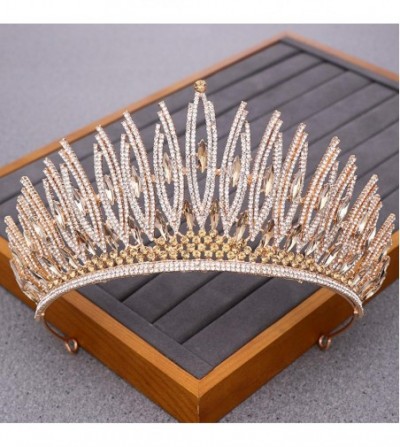 Headbands Luxurious Bridal Crowns And Tiaras Gold Tiara Crystal Rhinestone Wedding Crown-Light Gold8 - Light Gold8 - CP1920NTLYE