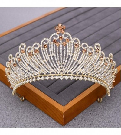 Headbands Luxurious Bridal Crowns And Tiaras Gold Tiara Crystal Rhinestone Wedding Crown-Light Gold8 - Light Gold8 - CP1920NTLYE