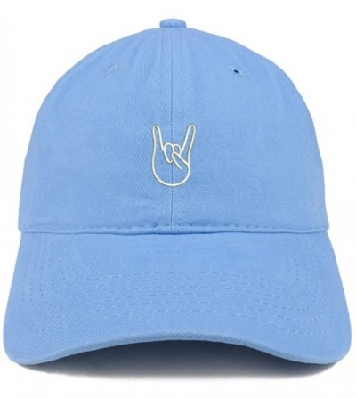 Baseball Caps Rock On Embroidered Dad Hat Adjustable Cotton Baseball Cap - Carolina Blue - CC185HS23M2