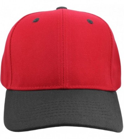 Baseball Caps Plain Blank Baseball Caps Adjustable Back Strap Wholesale LOT 12 PC'S - Red Black - CU18UMZUDKD