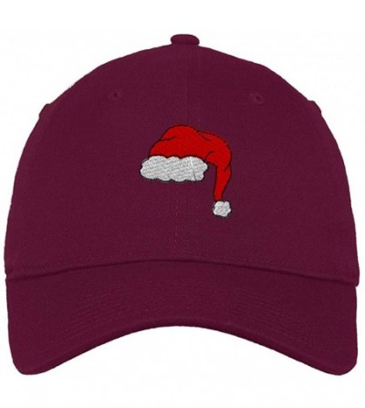 Baseball Caps Custom Soft Baseball Cap Santa Hat Embroidery Dad Hats for Men & Women - Burgundy - CH18SGOM75I