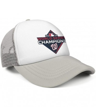 Baseball Caps Men's Women's 2019-world-series-baseball-championships-w-logo-Nats Cap Printed Hats Workout Caps - Grey-4 - CE1...