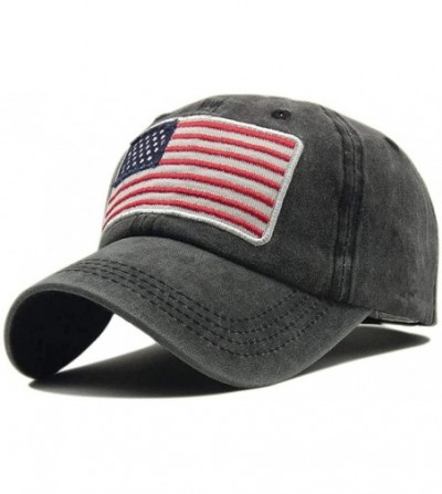 Baseball Caps Washed Baseball-Hats American-Flag Distressed - 100% Distressed Cotton Dad Hat Embroiderred for Unisex - Black ...
