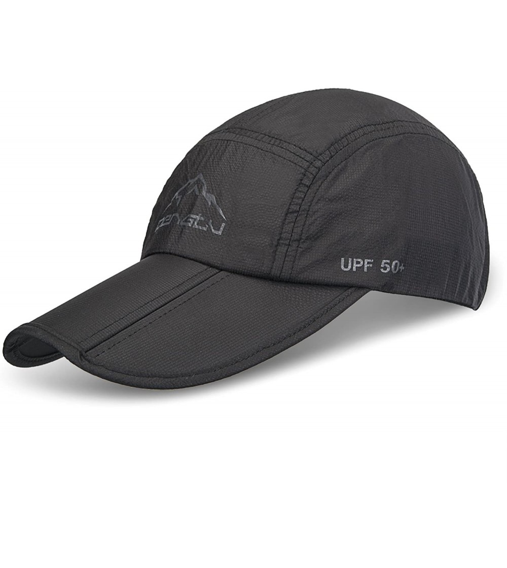 Sun Hats UPF50+ Protect Sun Hat Unisex Outdoor Quick Dry Collapsible Portable Cap - B1-black - CL17YIOH2RA