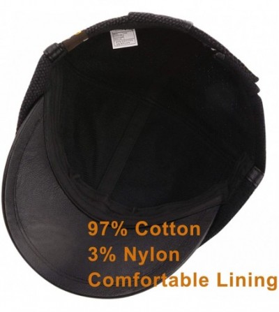 Newsboy Caps Men Beret Hat Cotton Buckle Adjustable Newsboy Hats Cabbie Gatsby Cap - Hat-t1-black - CU18RZQYUXW
