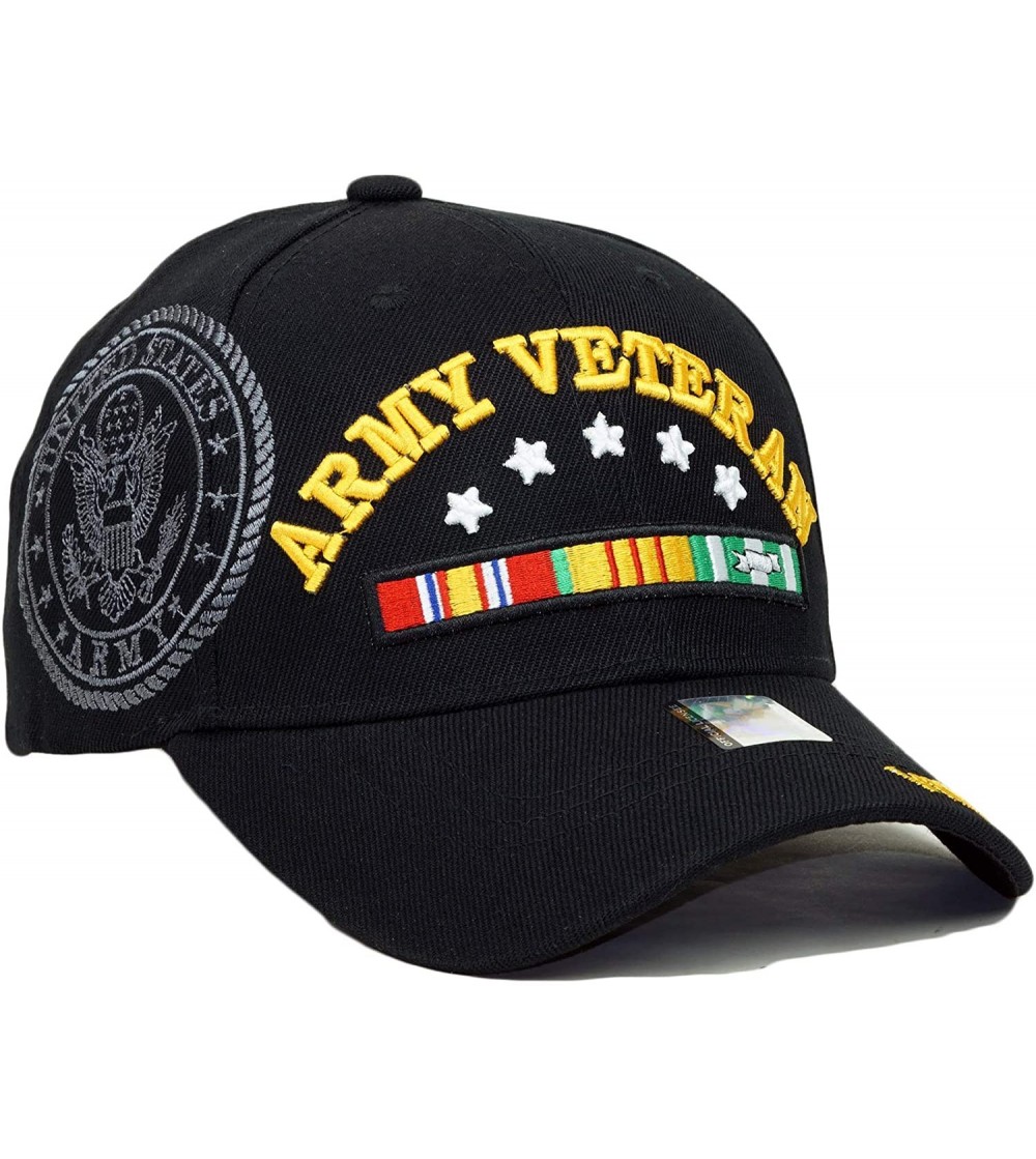 Baseball Caps Army Veteran Official Licensed Embroidery Hat Adjustable Military Retired Baseball Cap - Army Veteran- Black 01...