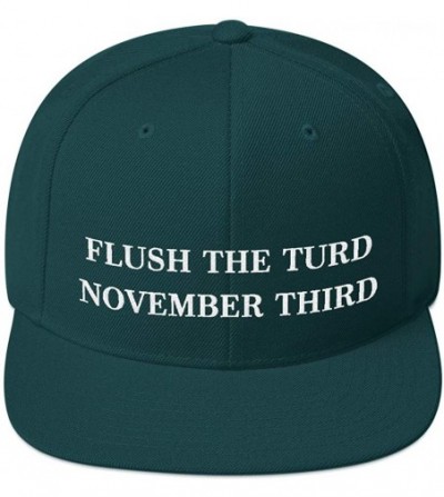 Baseball Caps Flush The Turd November Third Hat (Embroidered Wool Blend Cap) Anti Donald Trump - Spruce - C418XUS9EEN