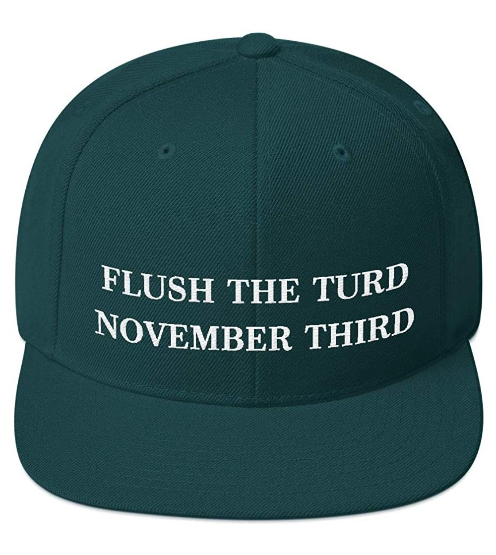 Baseball Caps Flush The Turd November Third Hat (Embroidered Wool Blend Cap) Anti Donald Trump - Spruce - C418XUS9EEN