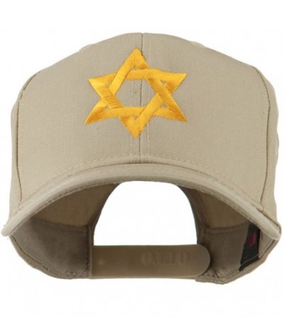 Baseball Caps Jewish Star of David Embroidered Cap - Khaki - CU11I67H7I9