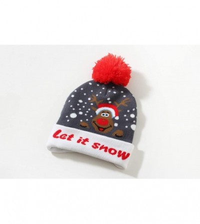 Skullies & Beanies Adult Fashion Cuffed Knit Ugly Christmas Beanie Hat - Black(123) - CD18Z59XWGE