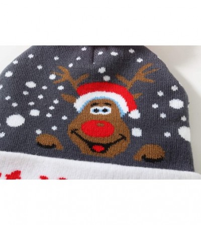 Skullies & Beanies Adult Fashion Cuffed Knit Ugly Christmas Beanie Hat - Black(123) - CD18Z59XWGE