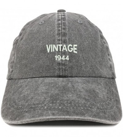 Baseball Caps Small Vintage 1944 Embroidered 76th Birthday Washed Pigment Dyed Cap - Black - CX18C6O2393