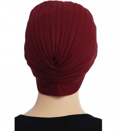 Skullies & Beanies Turban Hat Cap for Women Stylish Cotton Chemo Beanie Hat Caps - Slate Gray - CP18IYMKQES