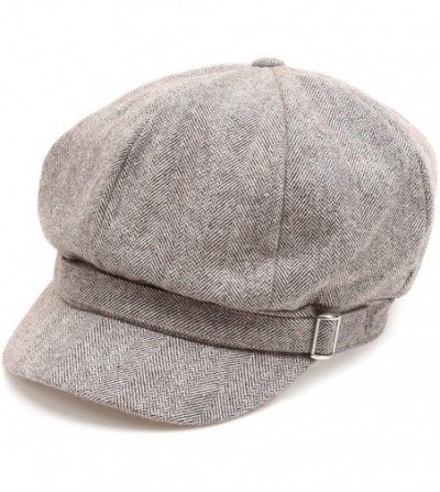 Newsboy Caps Women's Classic Visor Baker boy Cap Newsboy Cabbie Winter Cozy Hat with Comfort Elastic Back - CL18I29ESWI