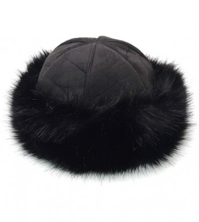 Bomber Hats Faux Fur Winter Fashion Hat Headband Cap Snow Hat Russion Style Warm Cap - Black - CW18LIW6Z9C