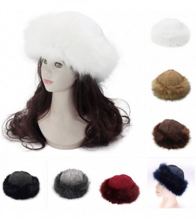 Bomber Hats Faux Fur Winter Fashion Hat Headband Cap Snow Hat Russion Style Warm Cap - Black - CW18LIW6Z9C