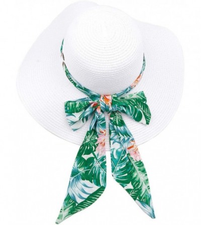 Sun Hats Pull Through Sash Scarf Eyelets Straw Hat Floppy Foldable Roll up Beach Travel Sun Hat (ST-2026-3017-20) - CJ194RS7XEA