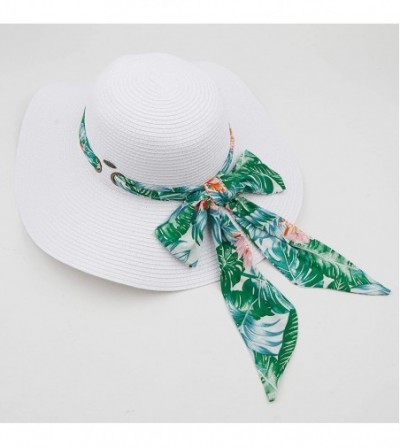 Sun Hats Pull Through Sash Scarf Eyelets Straw Hat Floppy Foldable Roll up Beach Travel Sun Hat (ST-2026-3017-20) - CJ194RS7XEA
