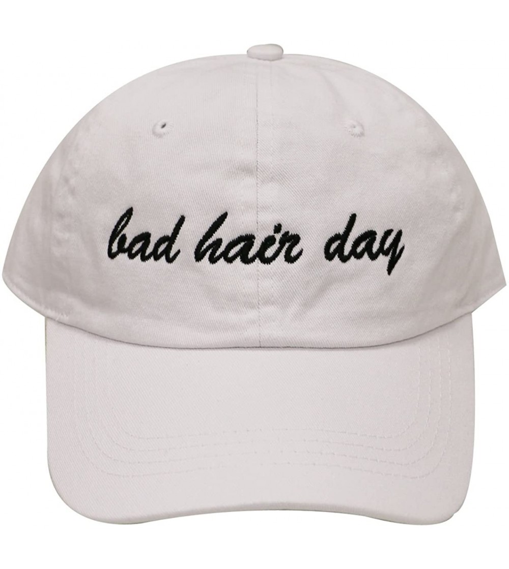 Baseball Caps Bad Hair Day Cotton Baseball Caps - White - CE182KQQT7N