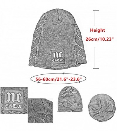 Skullies & Beanies Unisex Baggy Skull Beanies Men's Thick Warm Winter Wool Hat Knitted Caps - 3 - CX18IS8GHLD