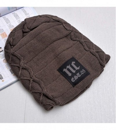 Skullies & Beanies Unisex Baggy Skull Beanies Men's Thick Warm Winter Wool Hat Knitted Caps - 3 - CX18IS8GHLD