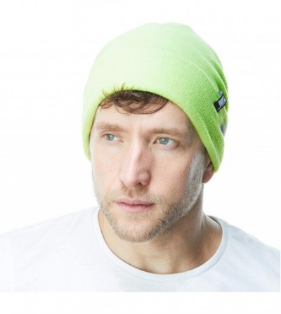 Skullies & Beanies Fleece Winter Functional Beanie Hat Cold Weather-Reflective Safety for Everyone Performance Stretch - CJ18...