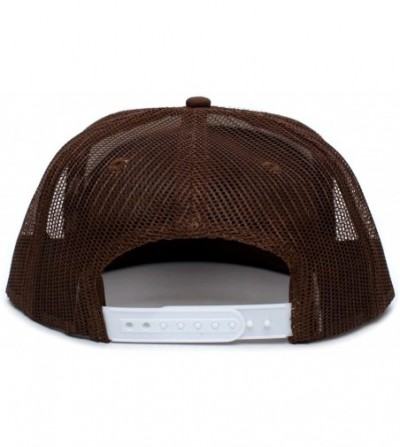 Baseball Caps Flat Bill Unisex-Adult One-Size Trucker Hat Cap Brown/White - CJ180CDUQIC