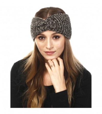 Cold Weather Headbands Women's Soft Knitted Winter Headband Head Wrap Ear Warmer (Chenille-Olive) - Chenille-Olive - CD18IXIEYTZ