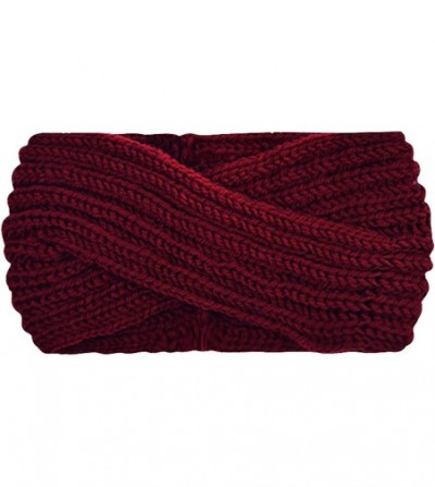 Headbands 6 Pack Crochet Turban Headband for Women Warm Bulky Crocheted Headwrap - Zm 6 Pack Crochet D - CU18LO275AW