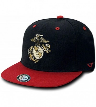 Baseball Caps United States Marine Corps USMC US Marines Military Embroidered Retro Flat Bill Baseball Snapback Cap Hat - CU1...
