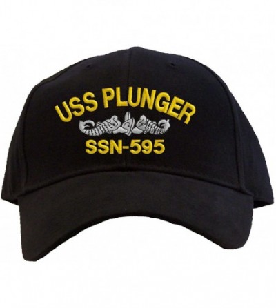 Baseball Caps USS Plunger SSN-595 Embroidered Pro Sport Baseball Cap - Black - CT180OTM2CI