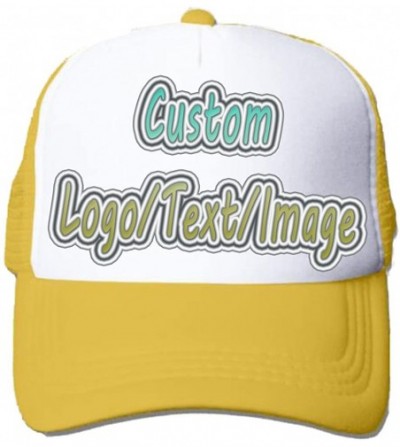 Baseball Caps Custom Ponytail Baseball Cap Personalized Messy Bun Hat Mesh Visor Trucker Hat - Trucker Yellow - C718HCY586M