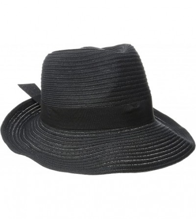 Fedoras Women's Avanti Packable Fedora Sun Hat with Memory Wire- Rated UPF 30 for UV Protection - Black - CV128ZTAH79