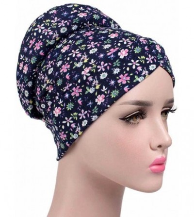 Skullies & Beanies Chemo Floral Beanie Shower Scarf Turban Multifunctional Head Wrap Cap - B - CV185Y4CWSS