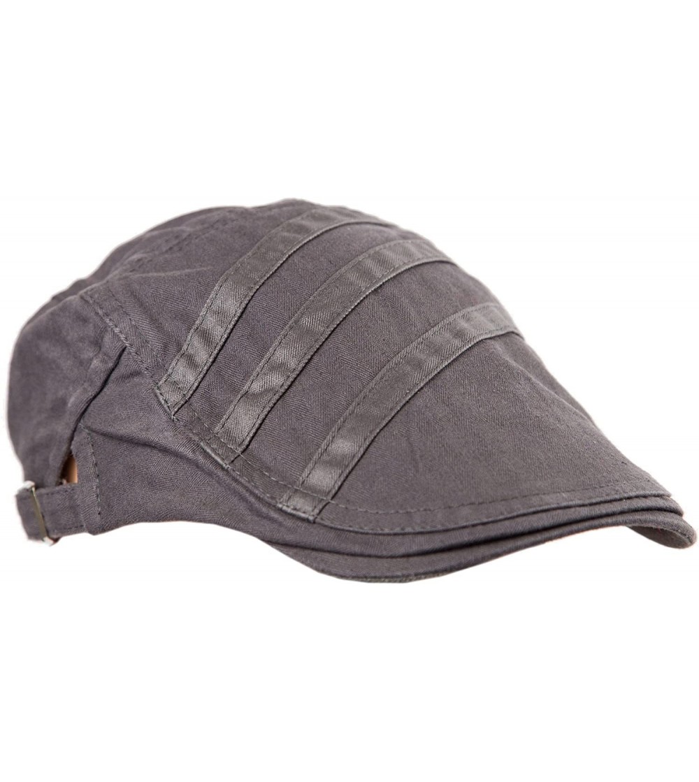 Newsboy Caps Ts Cotton Viscose 3-Strip Men's Gatsby Cap Newsboy Ivy Hat (gray) - C5128KOYSJ3