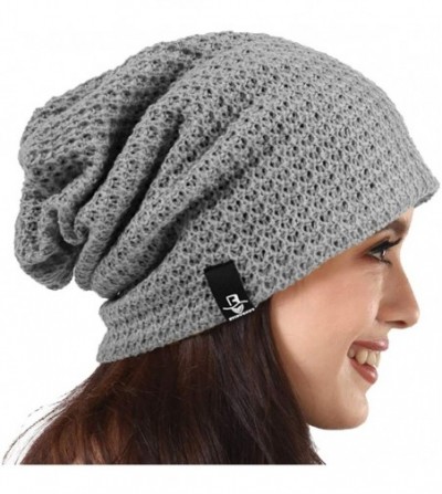 Berets Women's Knit Slouchy Beanie Baggy Skull Cap Turban Winter Summer Beret Hat - Solid Pale - CR18W4I3H59