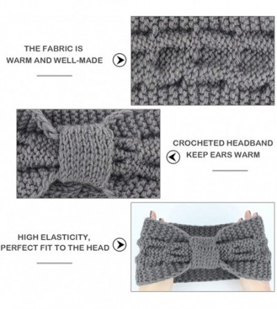 Headbands Womens Winter Knitted Headband - Soft Crochet Bow Twist Hair Band Turban Headwrap Hat Cap Ear Warmer - C718KLD4ONO