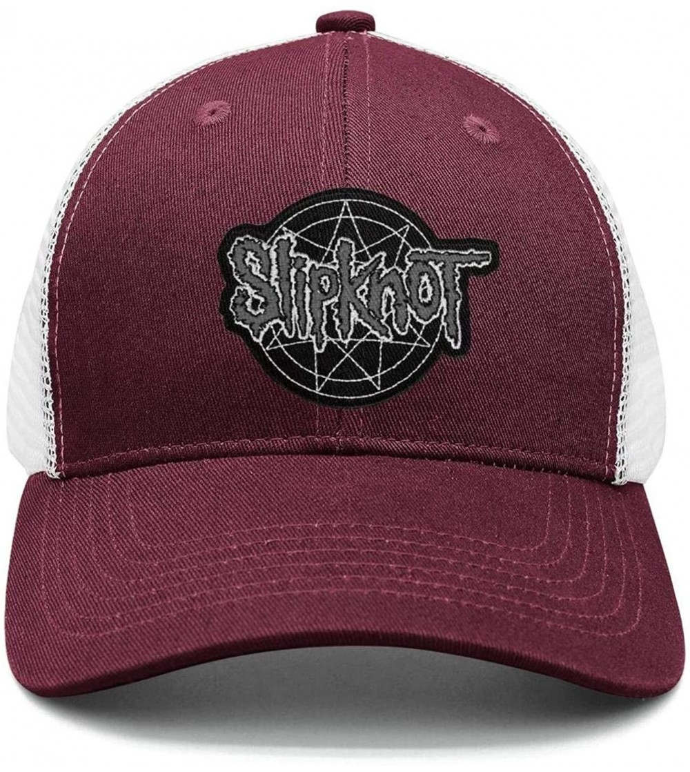 Sun Hats Unisex Mesh Flat Cap -Logo-Funny- Caps for Mens Womens - Slipknot Logo Funny - CW18K75T62L