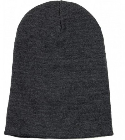 Skullies & Beanies 1300 Winter Unisex Plain Ski Beanie Knit Skull Hat - Dark Grey - CN1272PCDRP