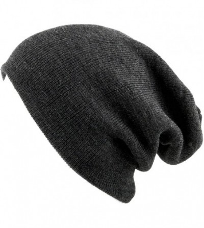 Skullies & Beanies 1300 Winter Unisex Plain Ski Beanie Knit Skull Hat - Dark Grey - CN1272PCDRP