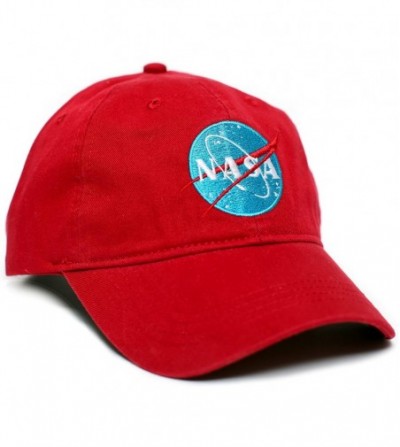 Baseball Caps NASA Embroidered Unisex Adult one-Size Dad Hat Cap Red - C9182WLKZZU