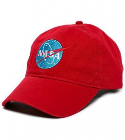 Baseball Caps NASA Embroidered Unisex Adult one-Size Dad Hat Cap Red - C9182WLKZZU