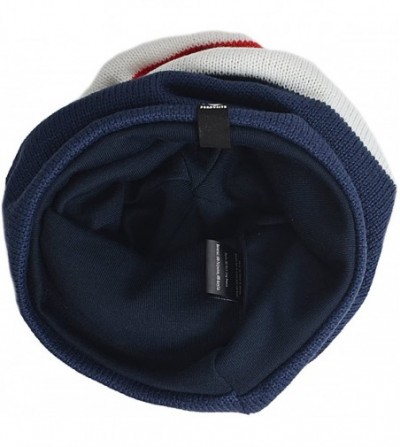 Skullies & Beanies Slouchy Knitted Baggy Beanie Hat Crochet Stripe Summer Dread Caps Oversized for Men-B318 - B308-navy - CE1...