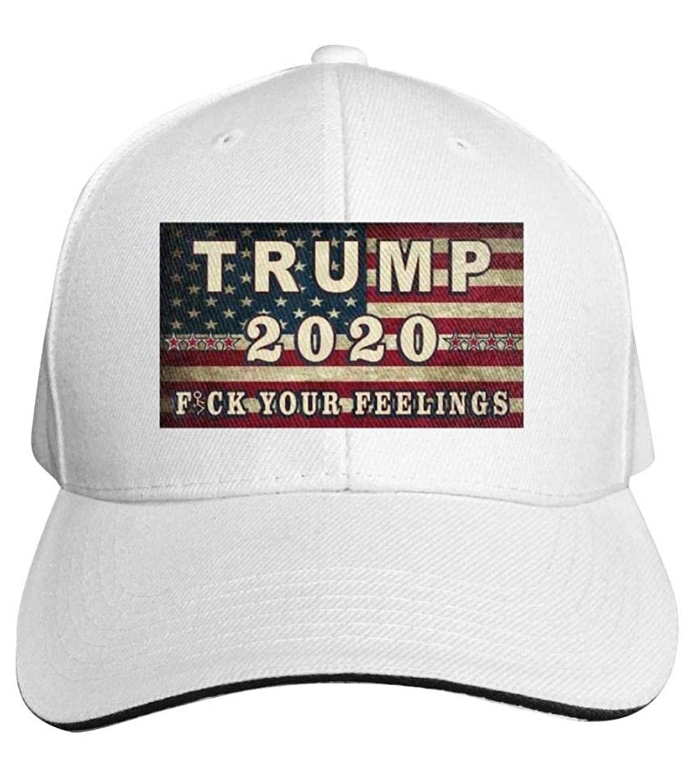 Baseball Caps Trump 2020 Fuck Your Feeling Adjustable Baseball Caps Vintage Sandwich Hat Sandwich Cap Peaked Trucker Dad Hats...