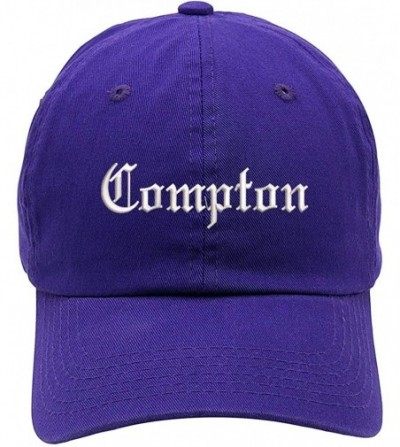 Baseball Caps Compton Text Embroidered Low Profile Soft Crown Unisex Baseball Dad Hat - Vc300_purple - CW18S92XRYL