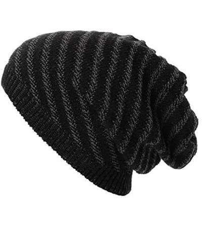 Skullies & Beanies Unisex Knit Beanie Visor Cap Winter Hat Fleece Neck Scarf Set Ski Face Mask 55-61cm - 1044-black_ - CE18LL...